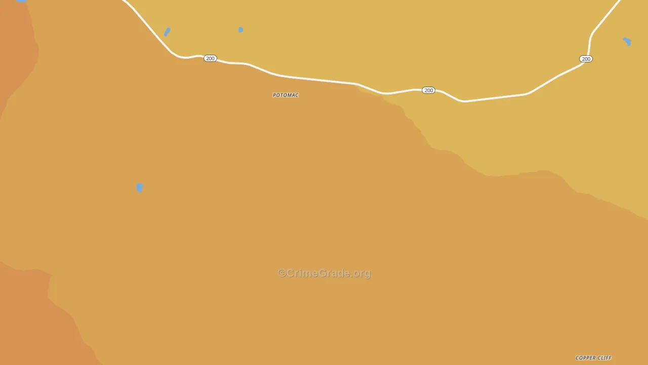 Potomac, MT Map of Murder Rates