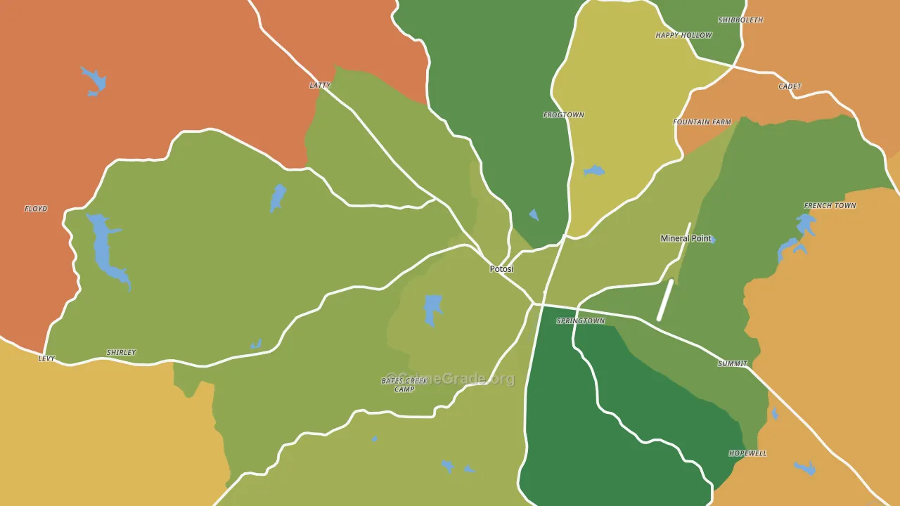 Potosi, MO Map of Murder Rates