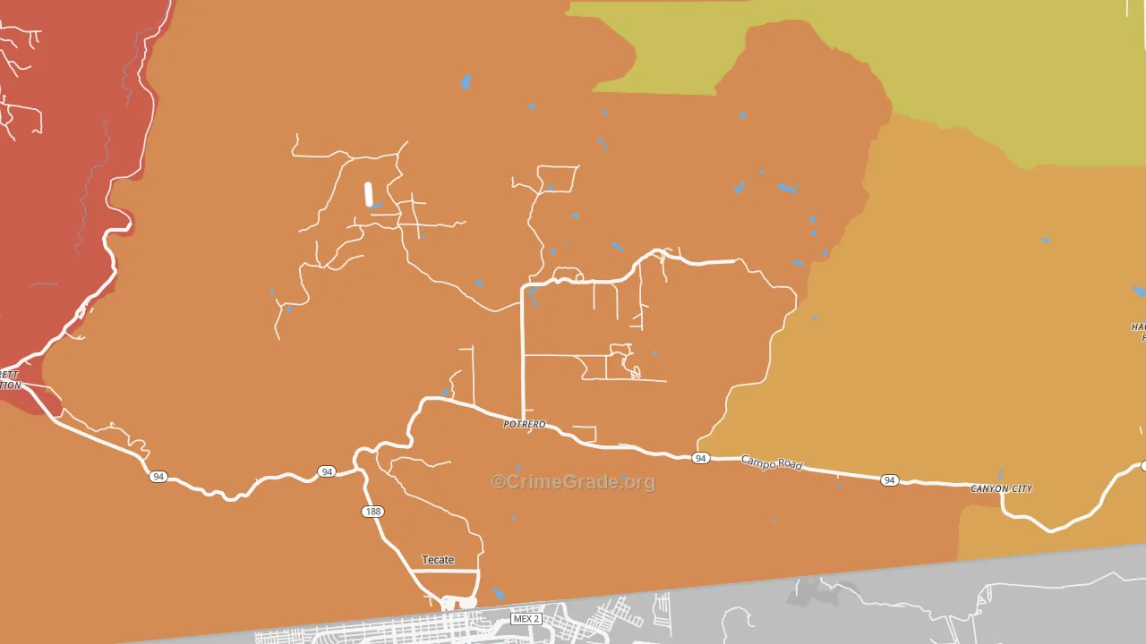 Potrero, CA Map of Murder Rates