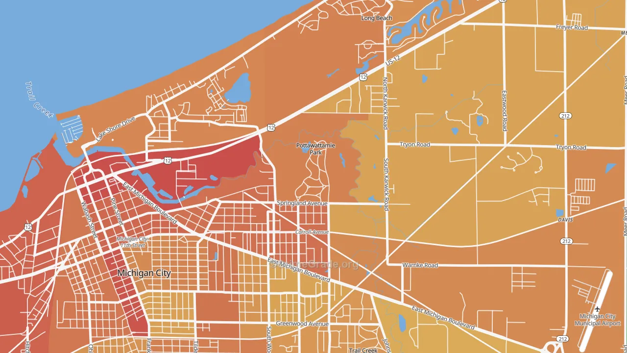 Pottawattamie Park, IN Map of Murder Rates