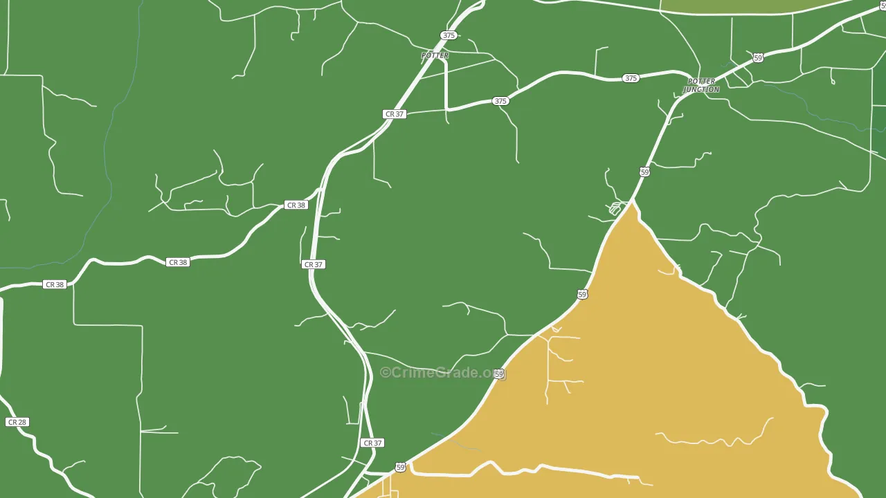 Potter, AR Map of Murder Rates