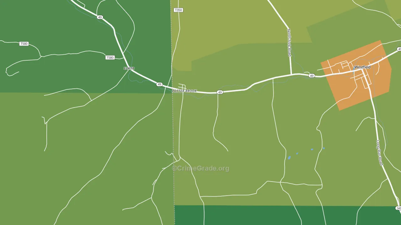 Potter Brook, PA Map of Murder Rates