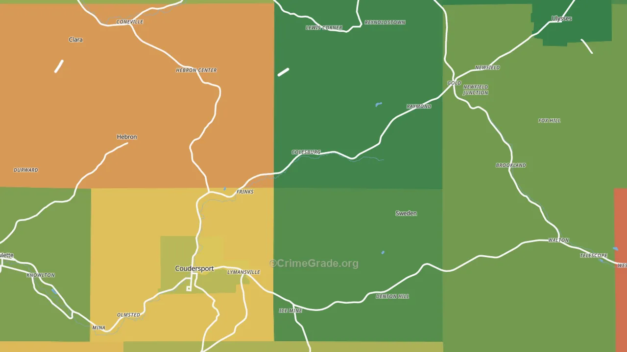Potter County, PA Map of Murder Rates