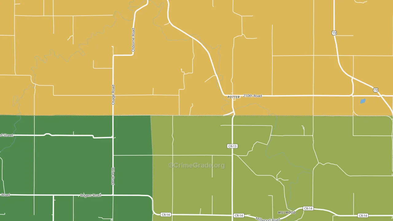 Potter, KS Map of Murder Rates