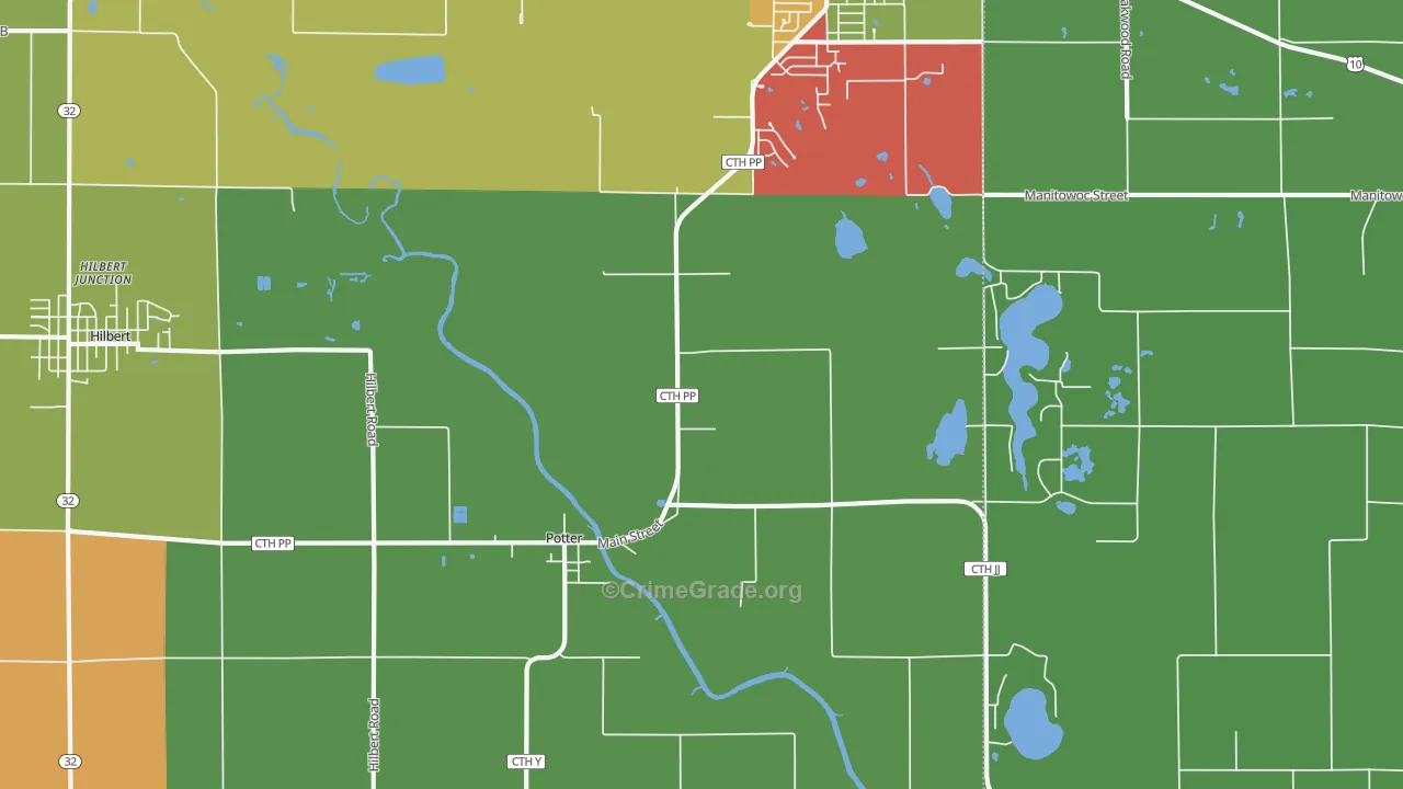 Potter, WI Map of Murder Rates