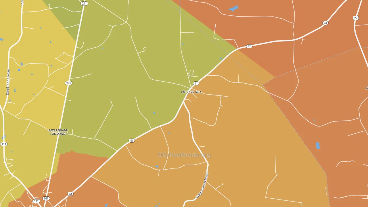 Potters Hill, NC Map of Murder Rates