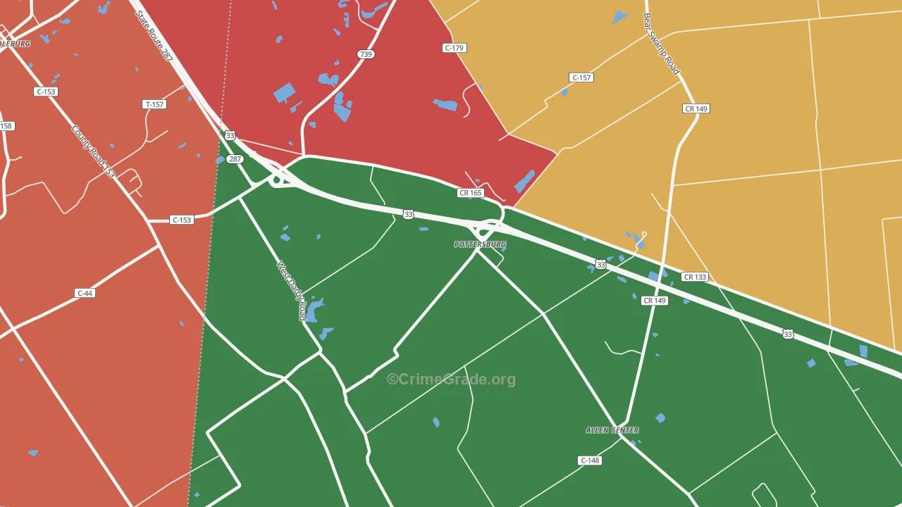 Pottersburg, OH Map of Murder Rates