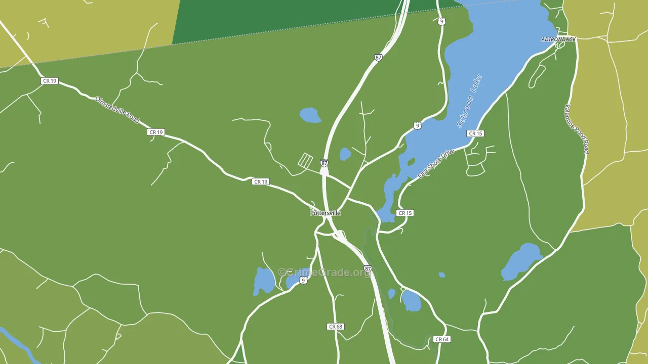 Pottersville, NY Map of Murder Rates