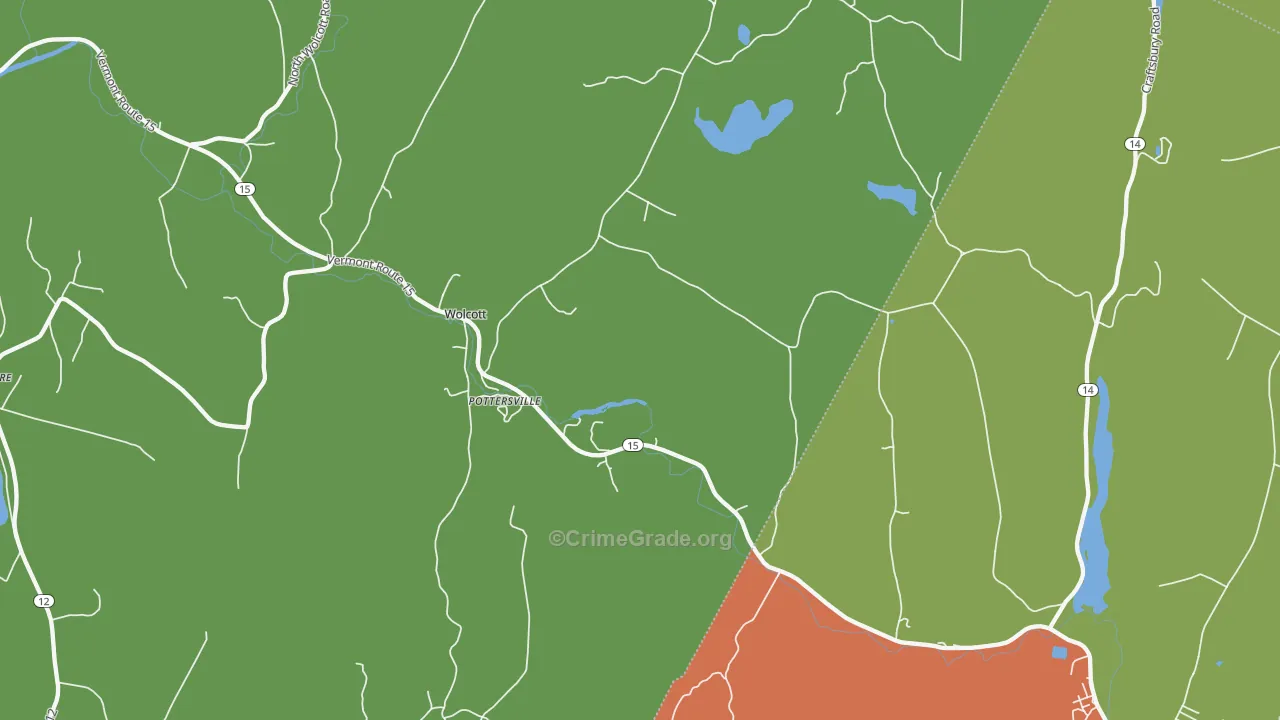 Pottersville, VT Map of Murder Rates