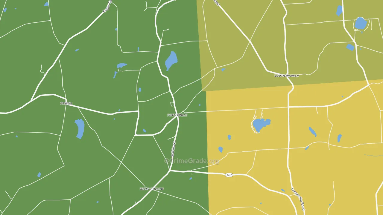 Potterville, PA Map of Murder Rates