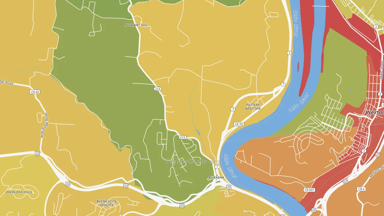 Pottery Addition, OH Map of Murder Rates