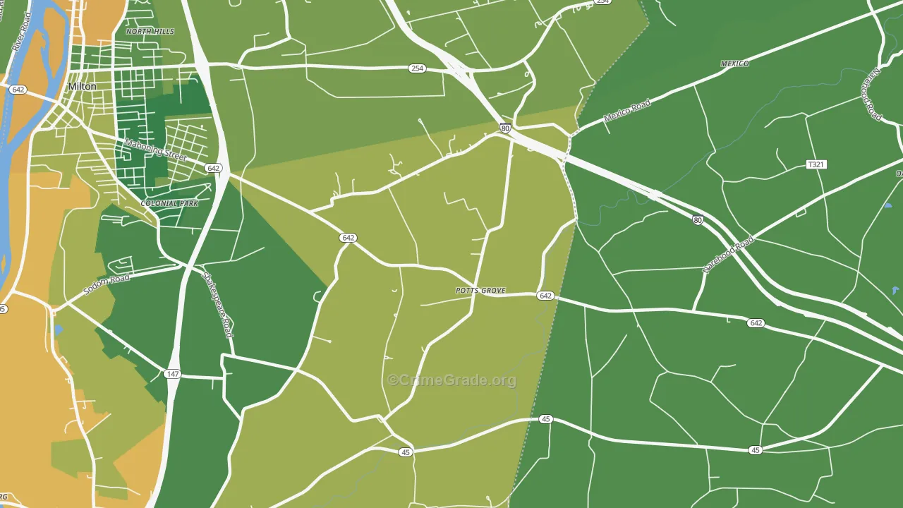 Potts Grove, PA Map of Murder Rates