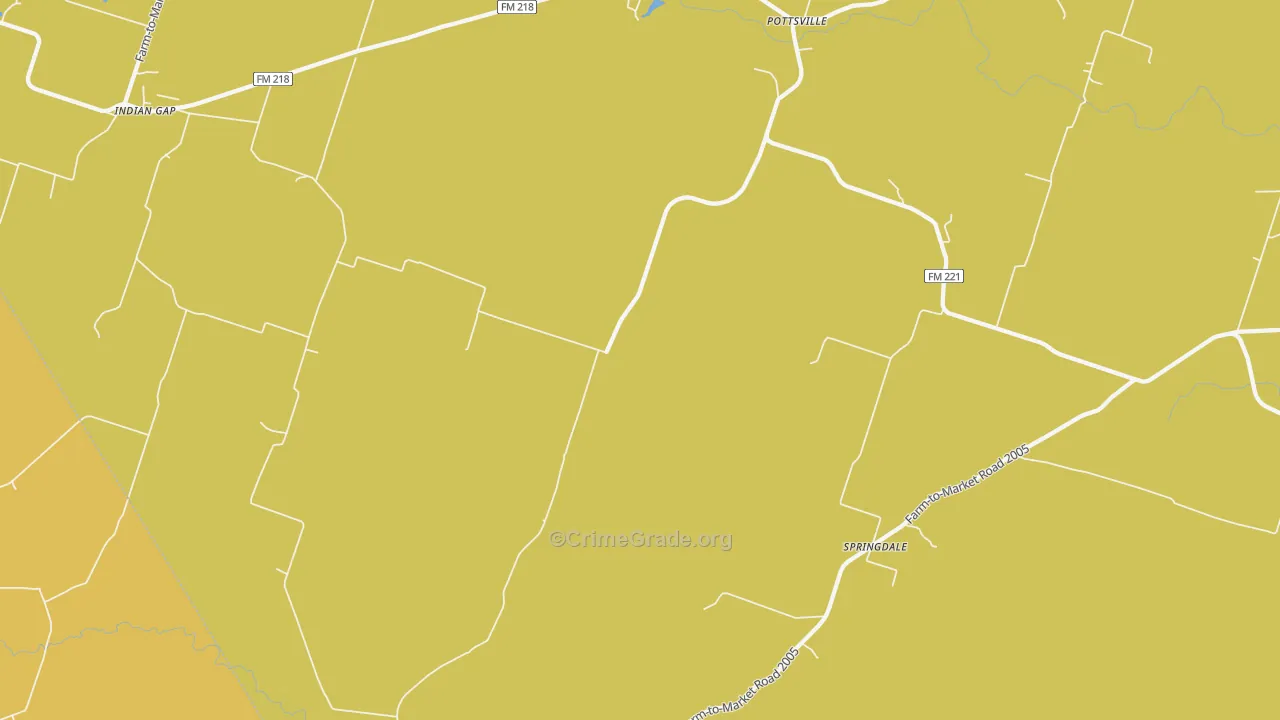 Pottsville, TX Map of Murder Rates