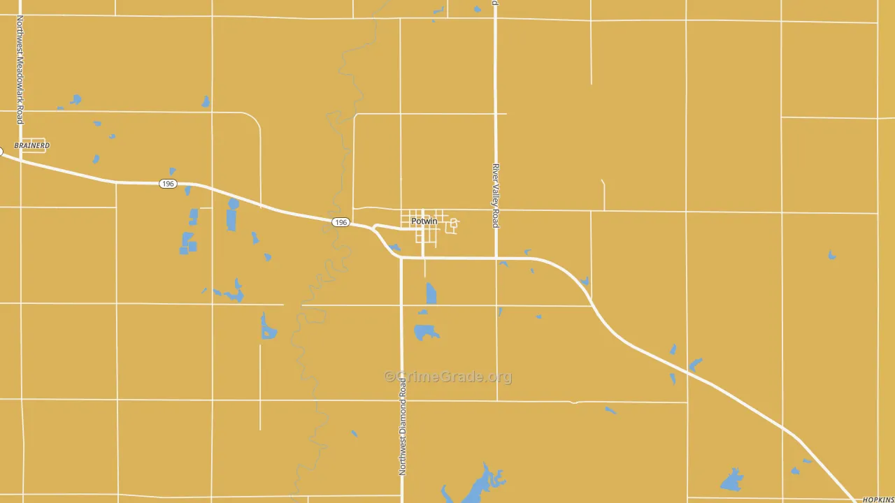 Potwin, KS Map of Murder Rates