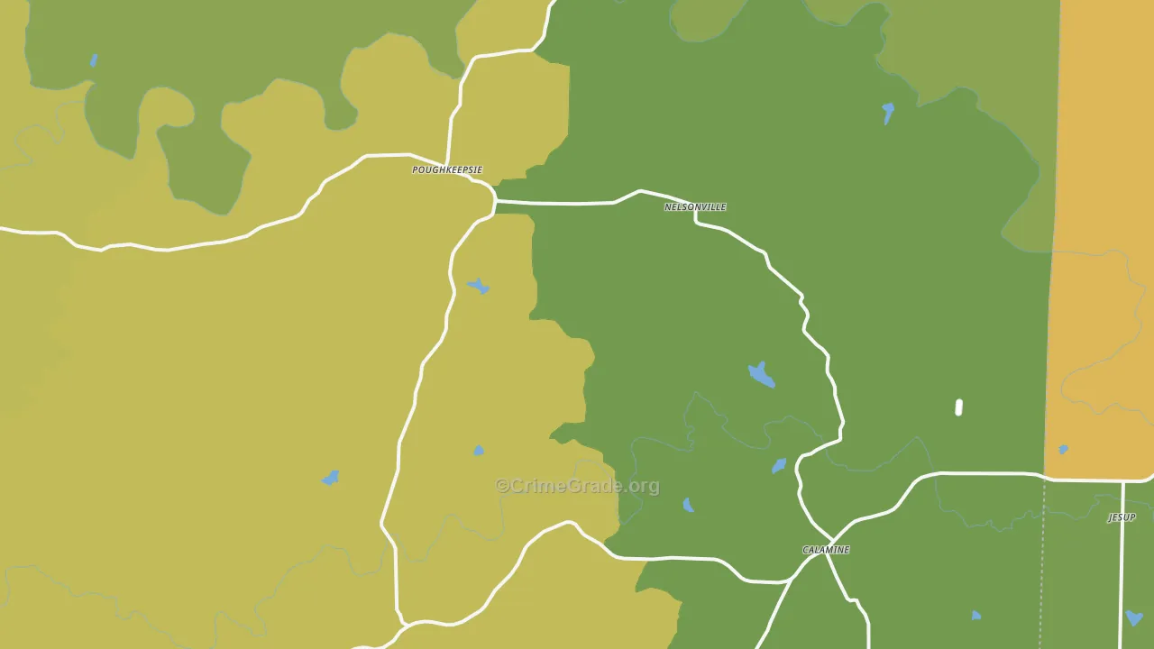 Poughkeepsie, AR Map of Murder Rates