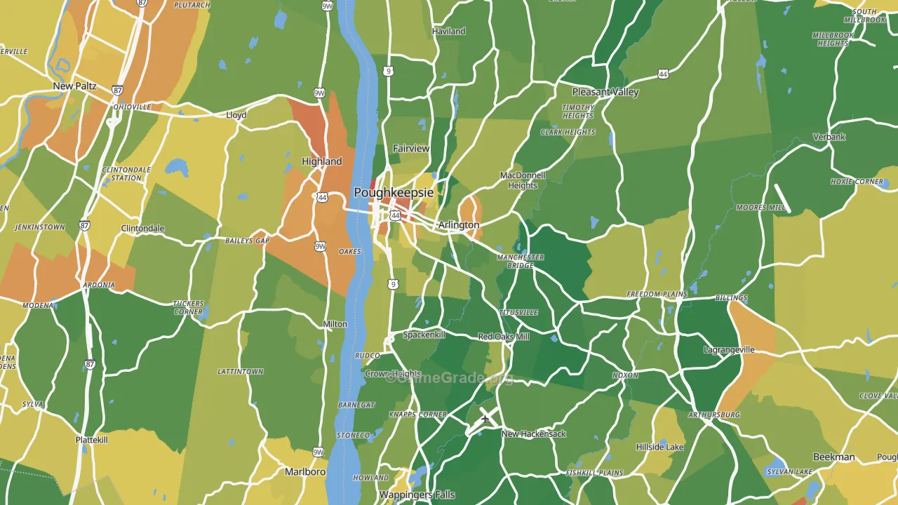 Poughkeepsie, NY Map of Murder Rates