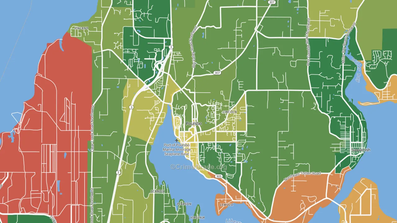 Poulsbo, WA Map of Murder Rates