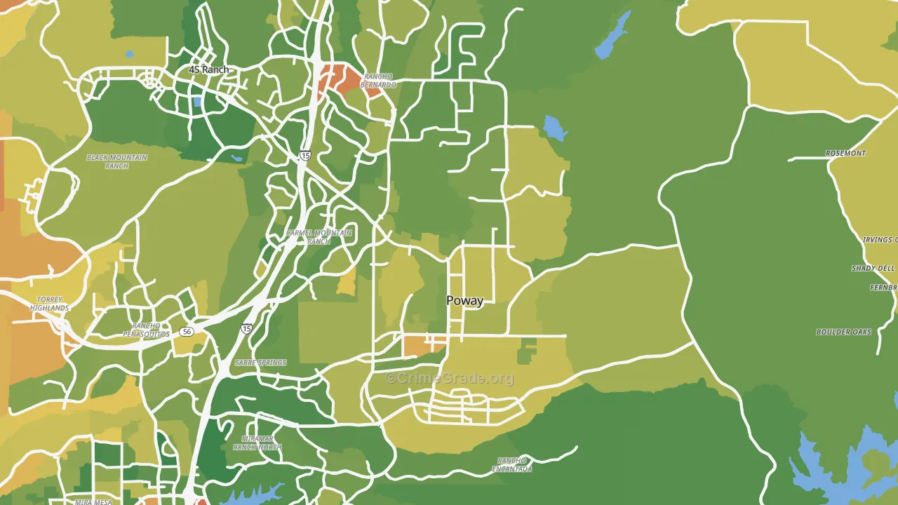 Poway, CA Map of Murder Rates