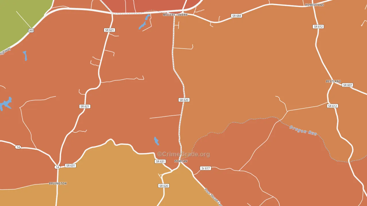 Powcan, VA Map of Murder Rates