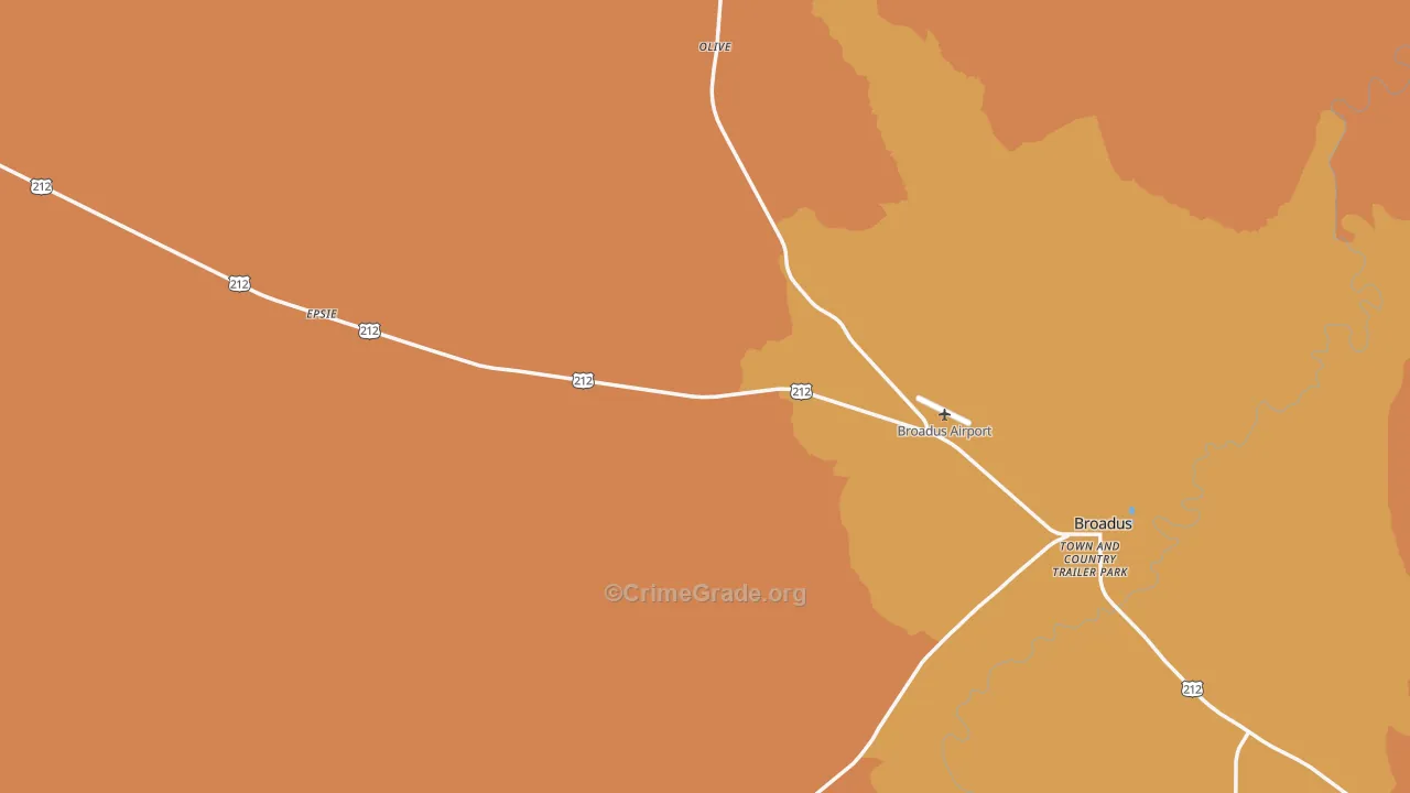 Powderville, MT Map of Murder Rates