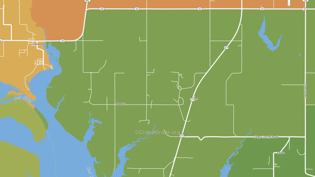 Powell, OK Map of Murder Rates