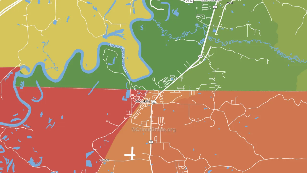 Powers, AL Map of Murder Rates