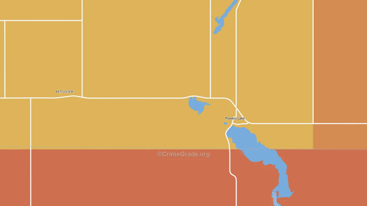 Powers Lake, ND Map of Murder Rates