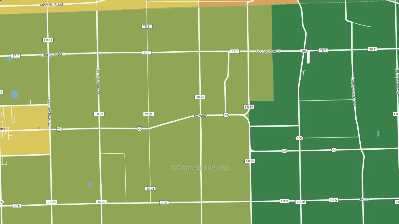 Powers, OH Map of Murder Rates