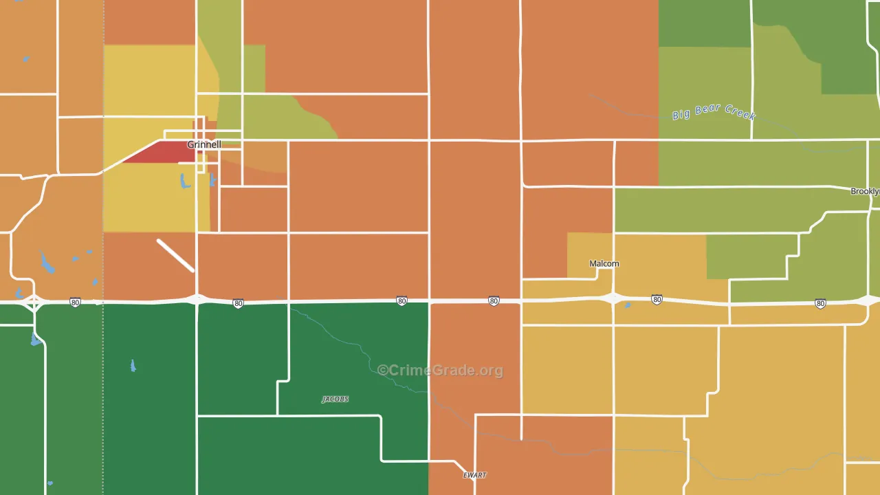 Poweshiek County, IA Map of Murder Rates