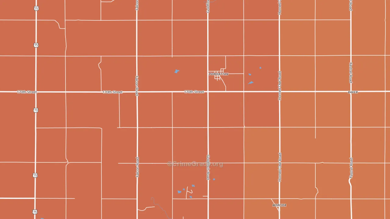 Powhattan, KS Map of Murder Rates