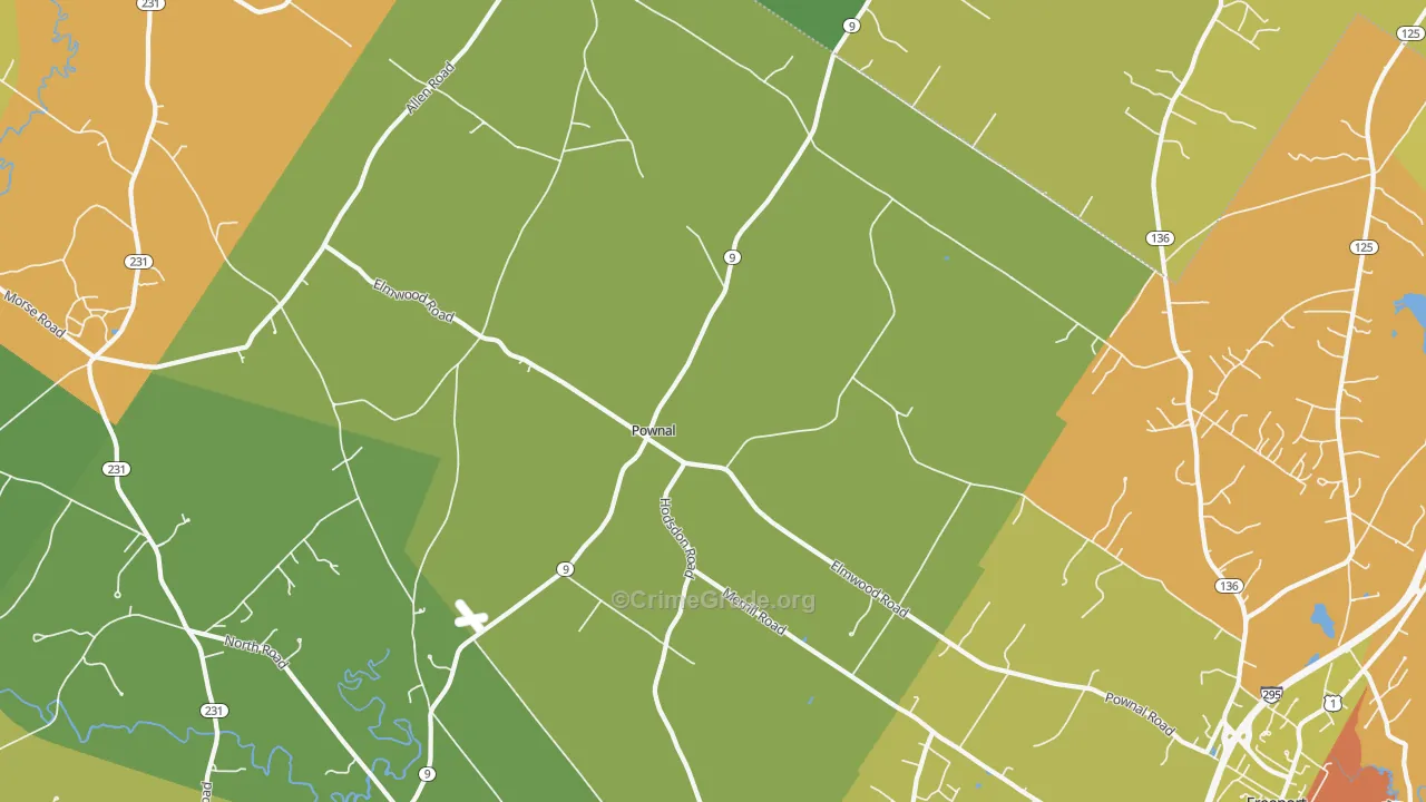 Pownal, ME Map of Murder Rates