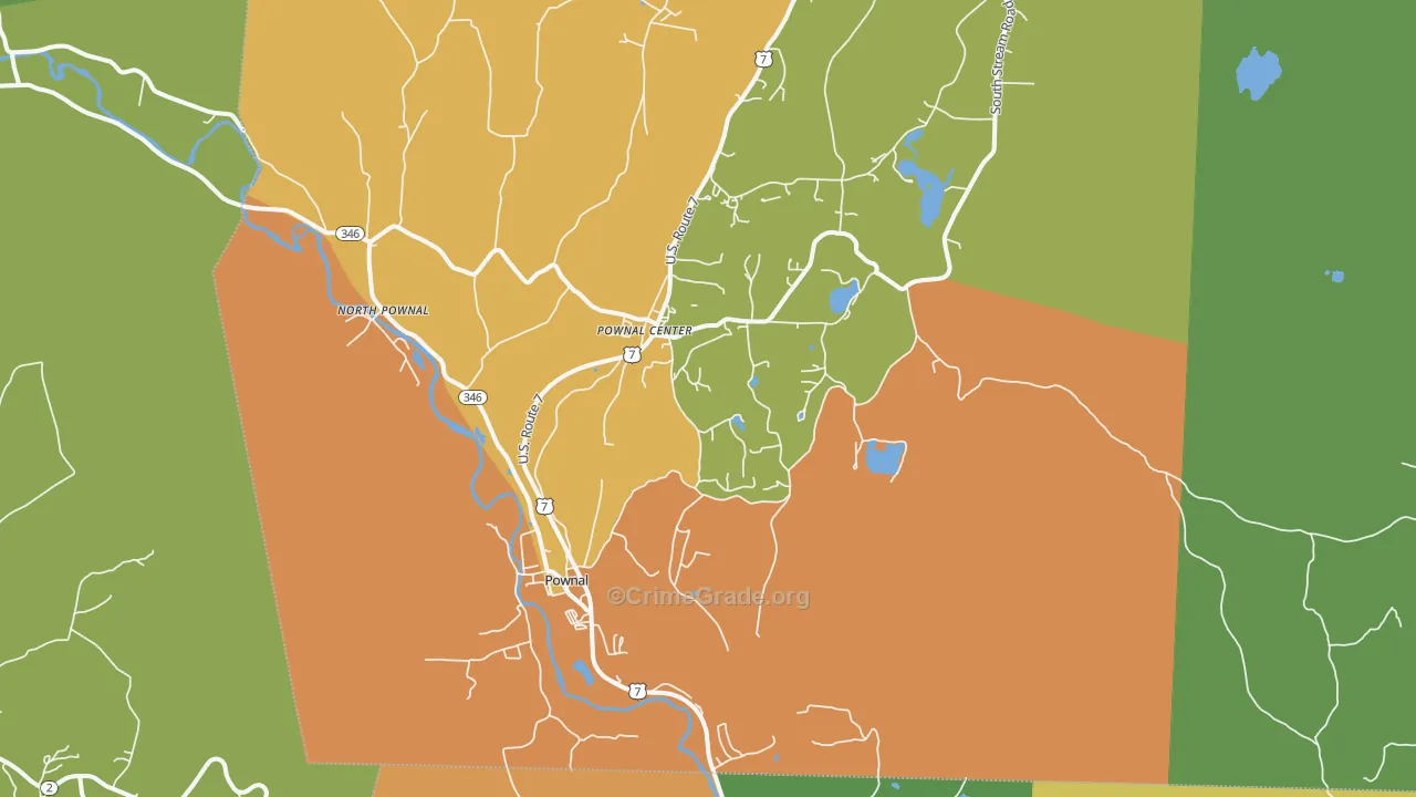 Pownal, VT Map of Murder Rates