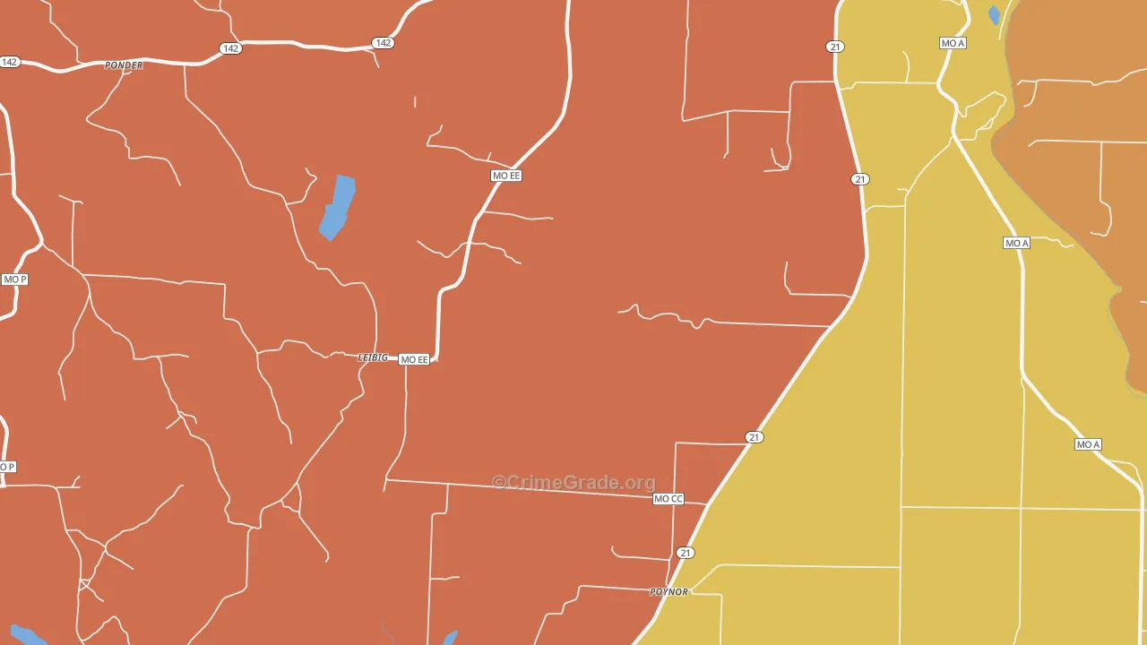 Poynor, MO Map of Murder Rates
