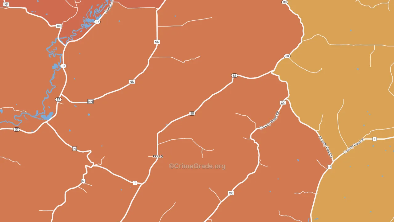 Praag, WI Map of Murder Rates