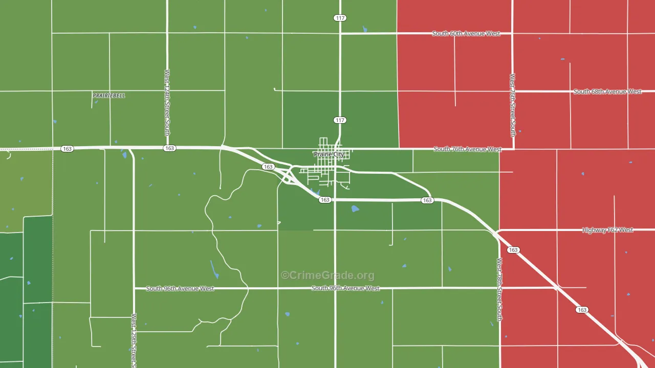 Prairie City, IA Map of Murder Rates