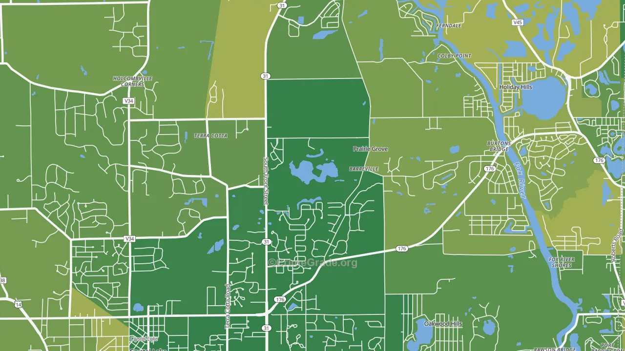 Prairie Grove, IL Map of Murder Rates
