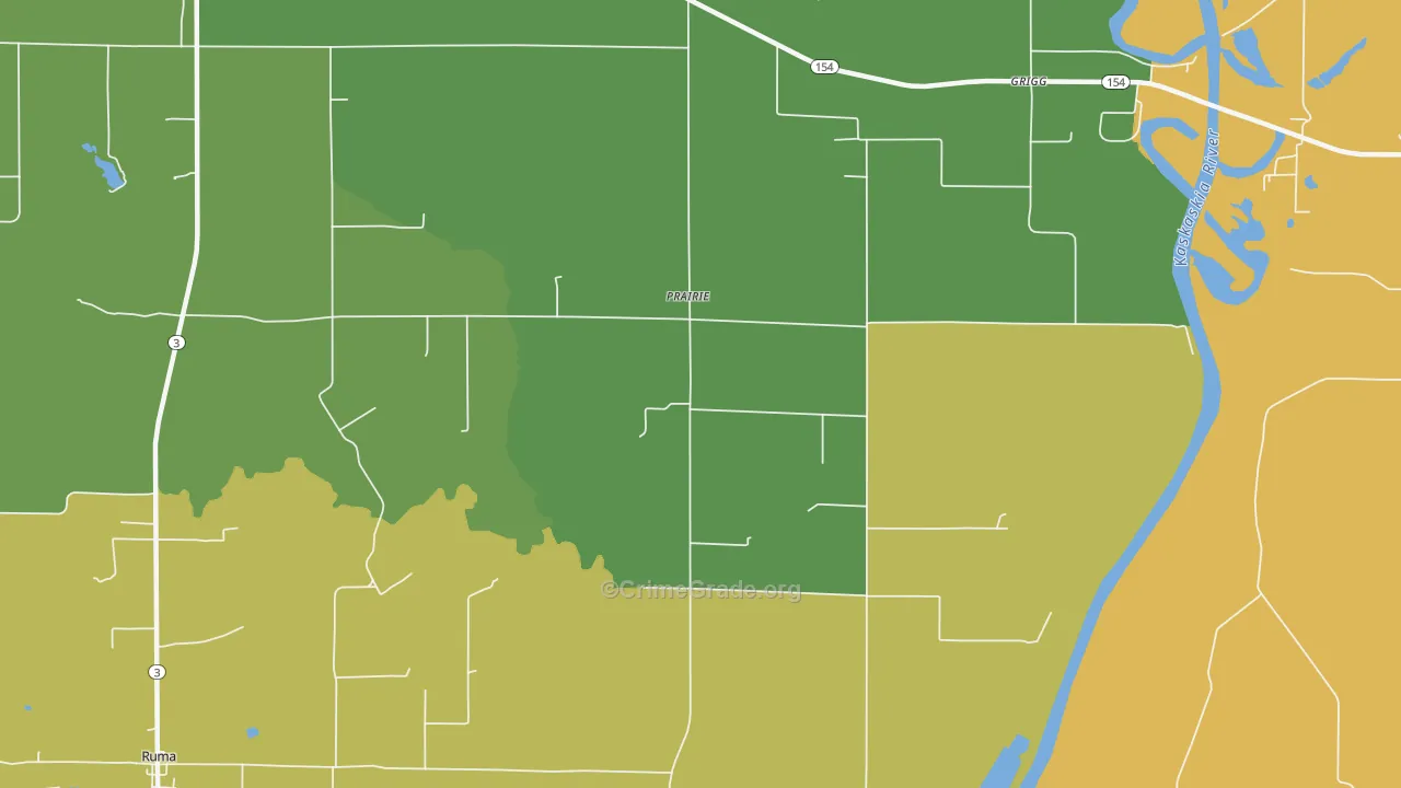 Prairie, IL Map of Murder Rates