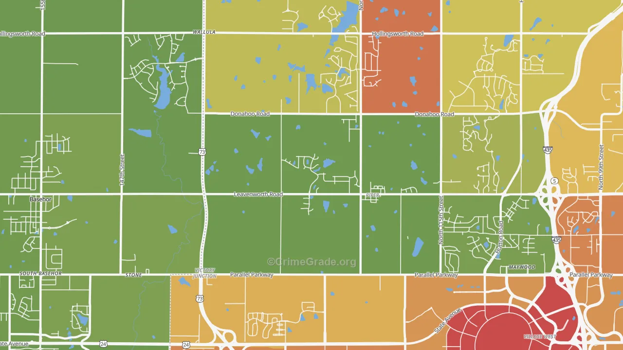 Prairie-Piper-KC-KS, Kansas City, KS Map of Murder Rates