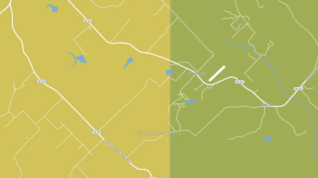 Prairie Point, TX Map of Murder Rates