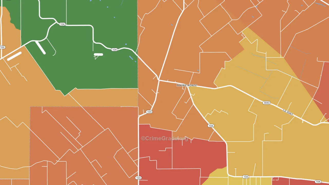 Prairie Ronde, LA Map of Murder Rates