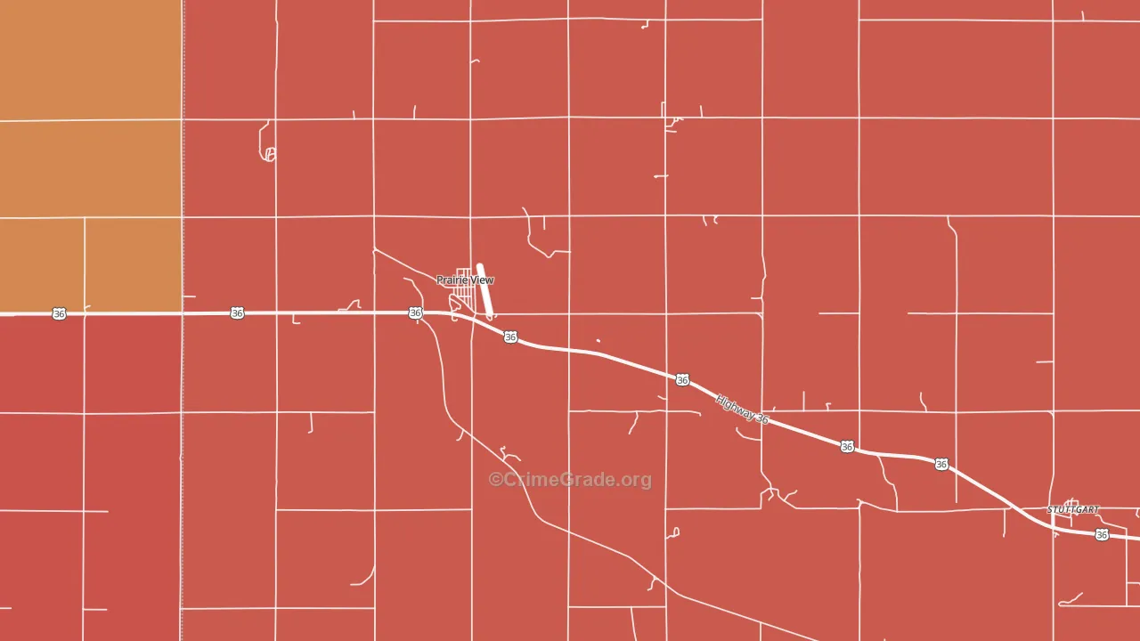 Prairie View, KS Map of Murder Rates