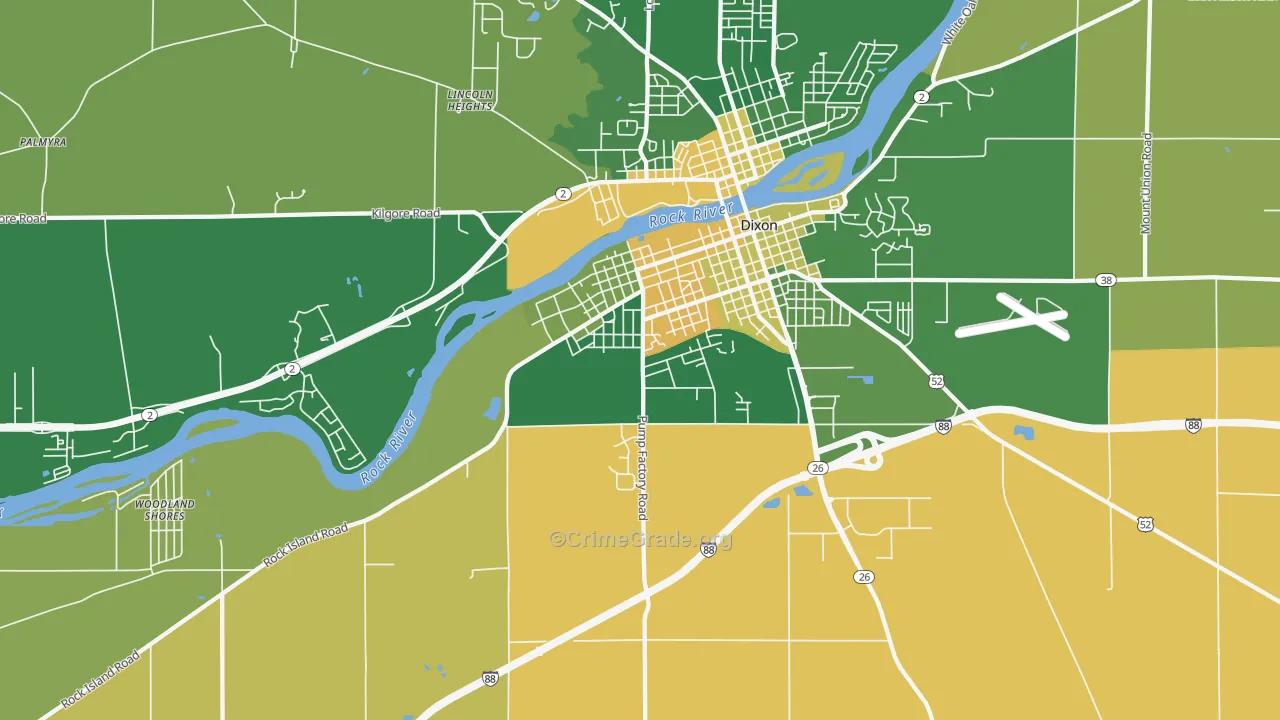 Prairieville, IL Map of Murder Rates