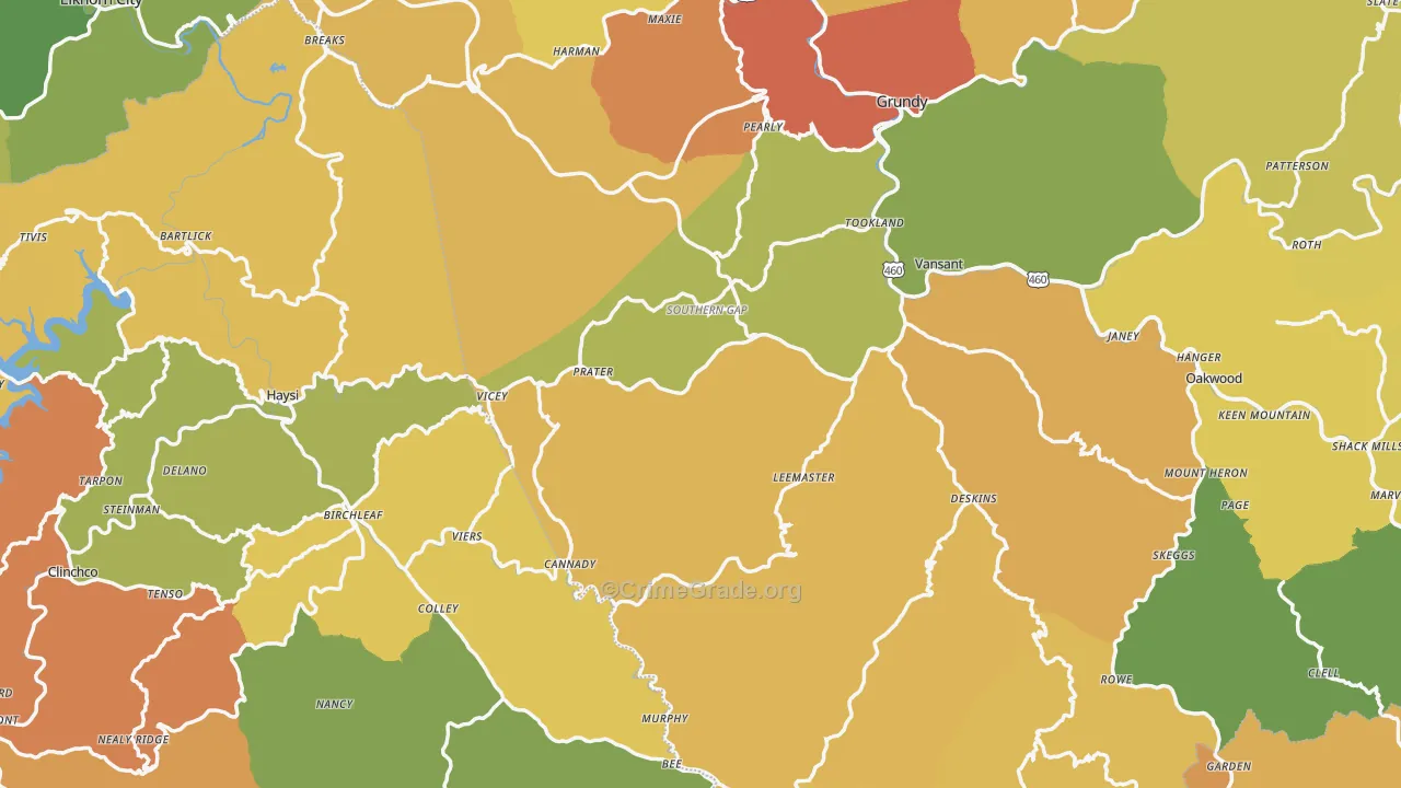 Prater, VA Map of Murder Rates