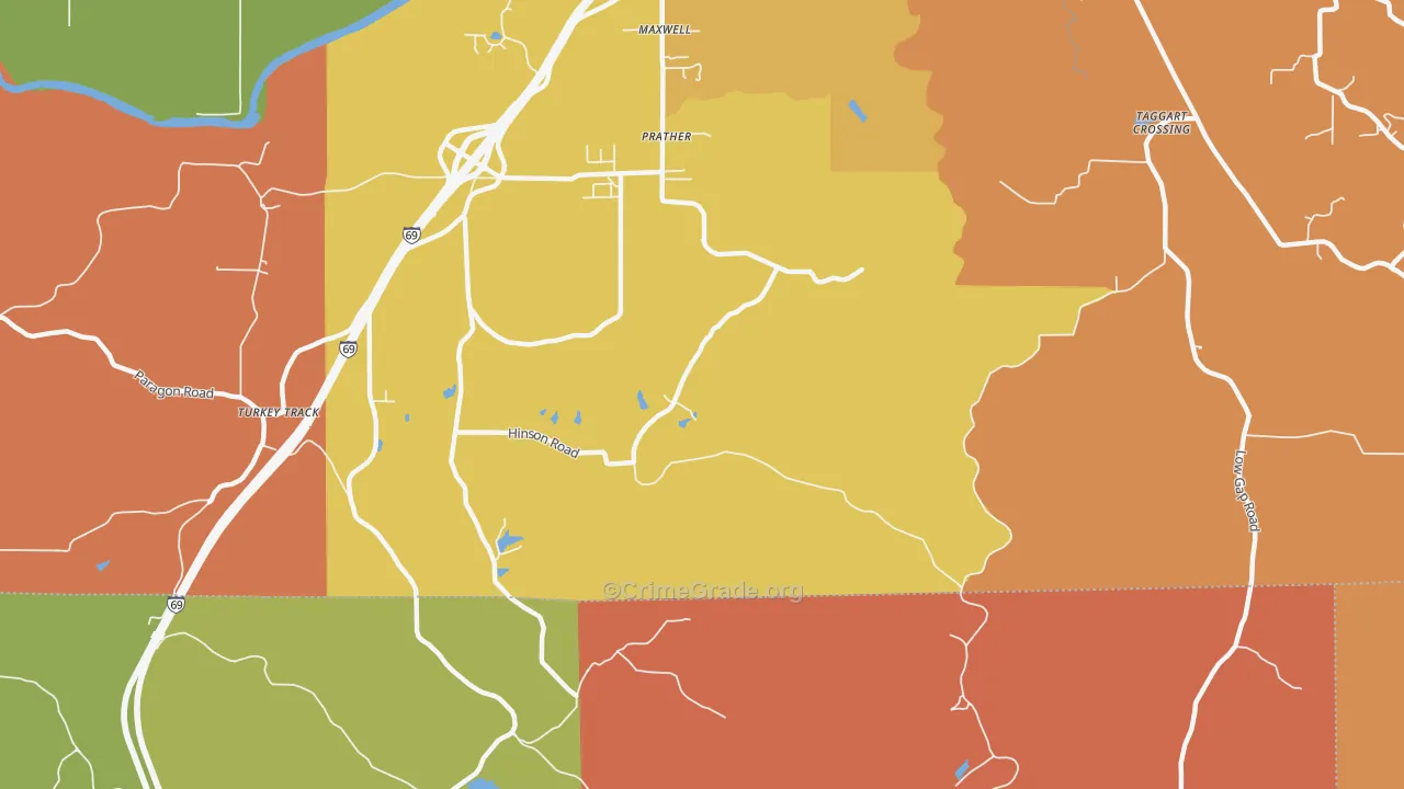 Prather, IN Map of Murder Rates