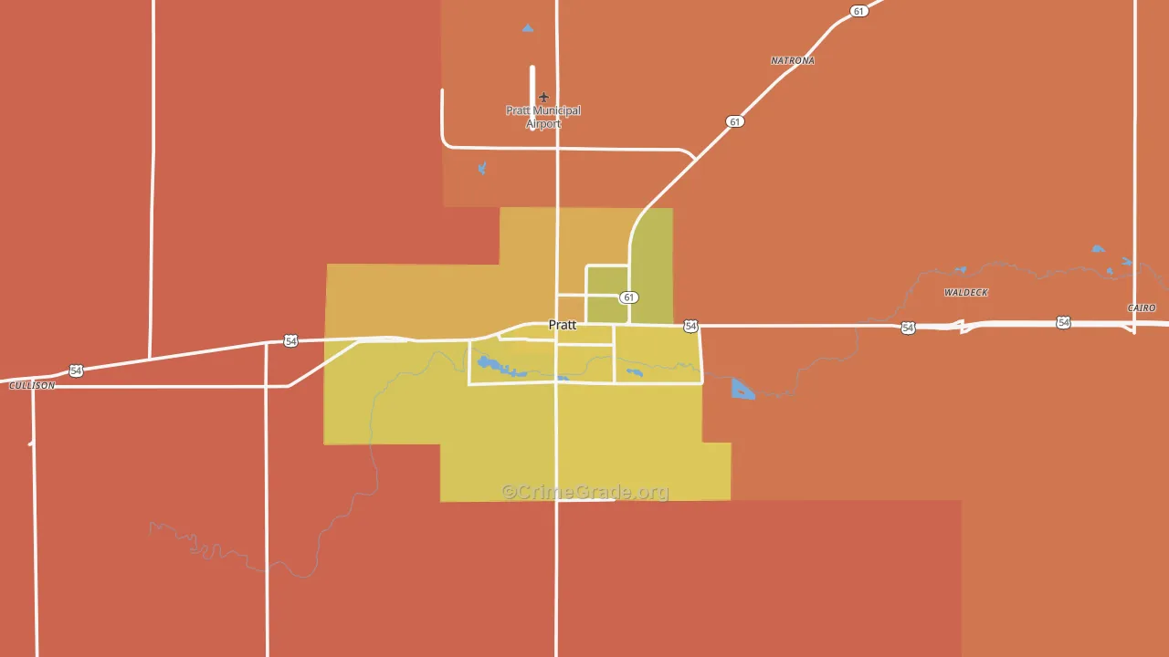 Pratt County, KS Map of Murder Rates