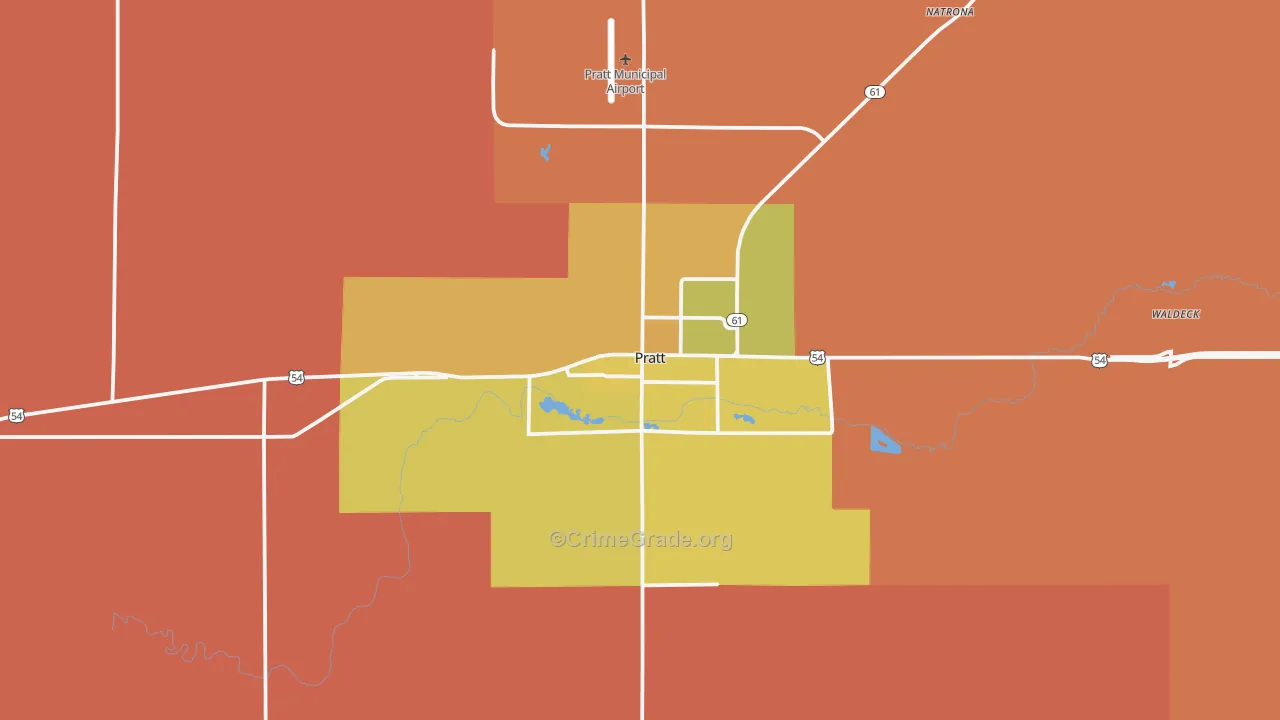 Pratt, KS Map of Murder Rates