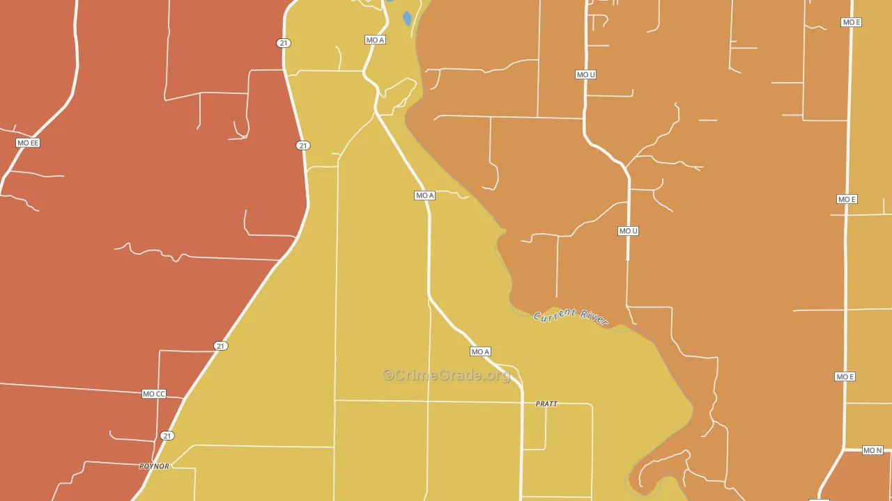 Pratt, MO Map of Murder Rates