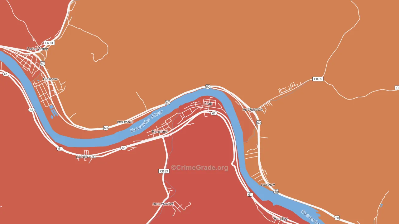 Pratt, WV Map of Murder Rates