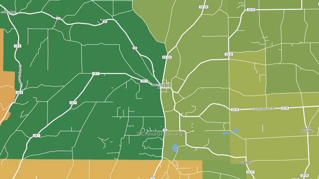 Prattsburgh, NY Map of Murder Rates