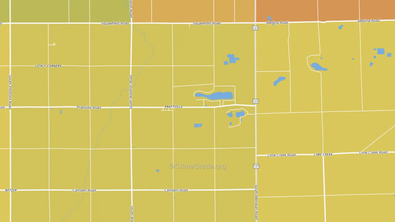 Prattville, MI Map of Murder Rates